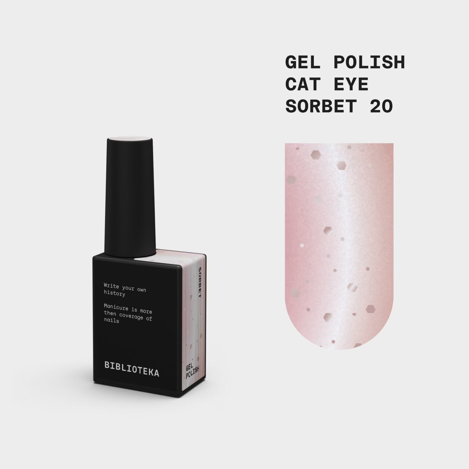 BIBLIOTEKA Cat Eye Gel Polish № 20 Sorbet – powder pink, 10 ml