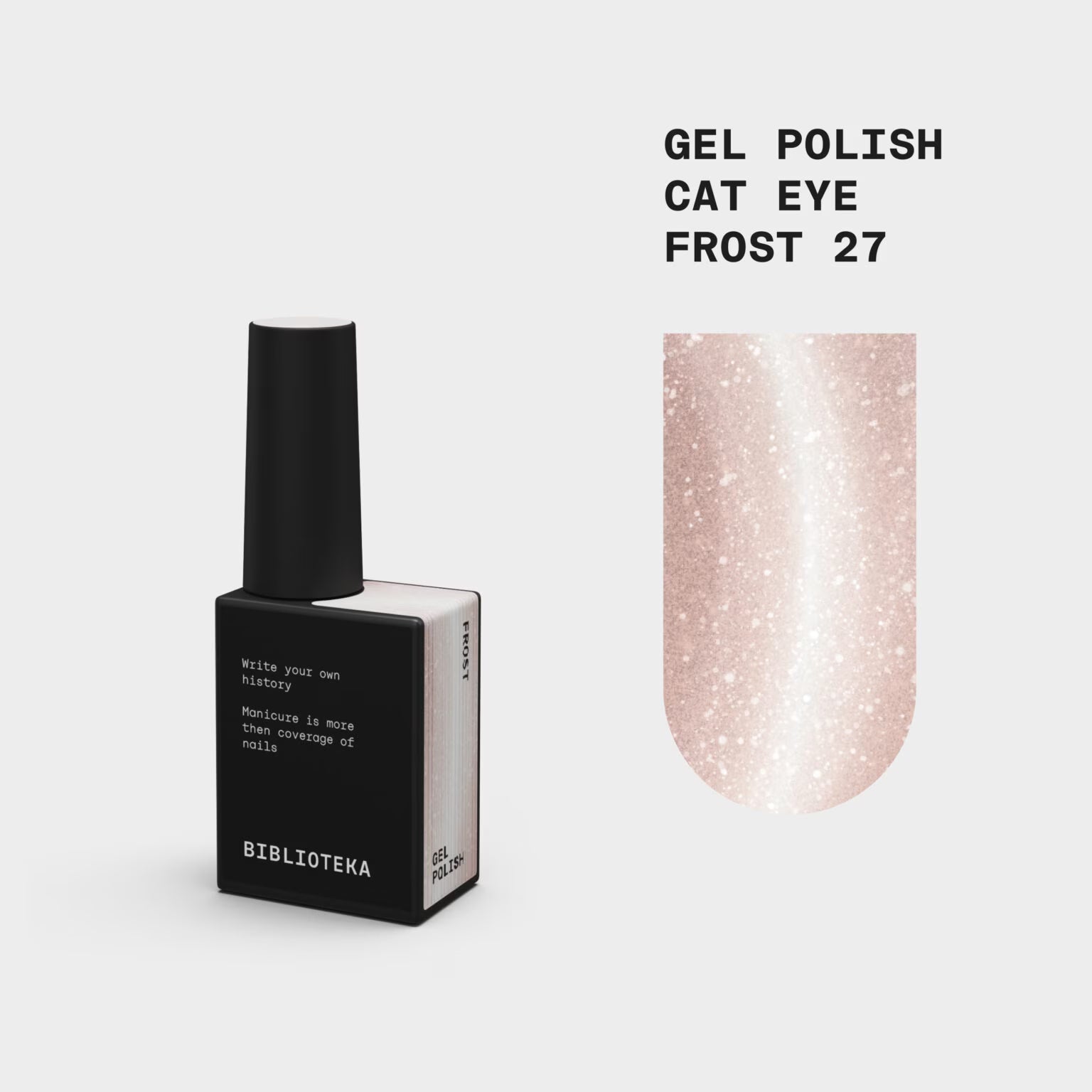 BIBLIOTEKA Cat Eye Gel Polish № 27 Frost – light beige, 10 ml