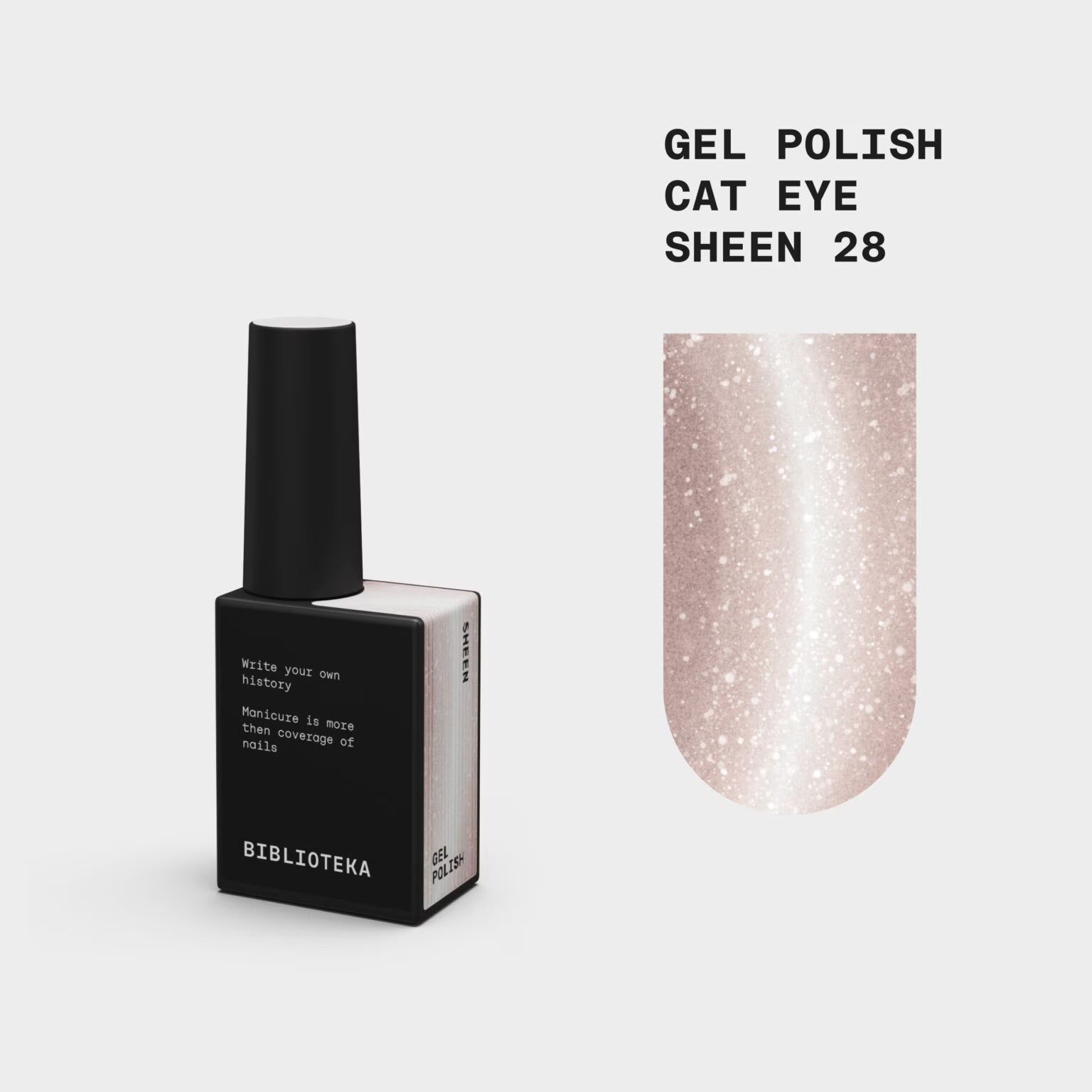 BIBLIOTEKA Cat Eye Gel Polish № 28 Sheen – warm light beige, 10 ml