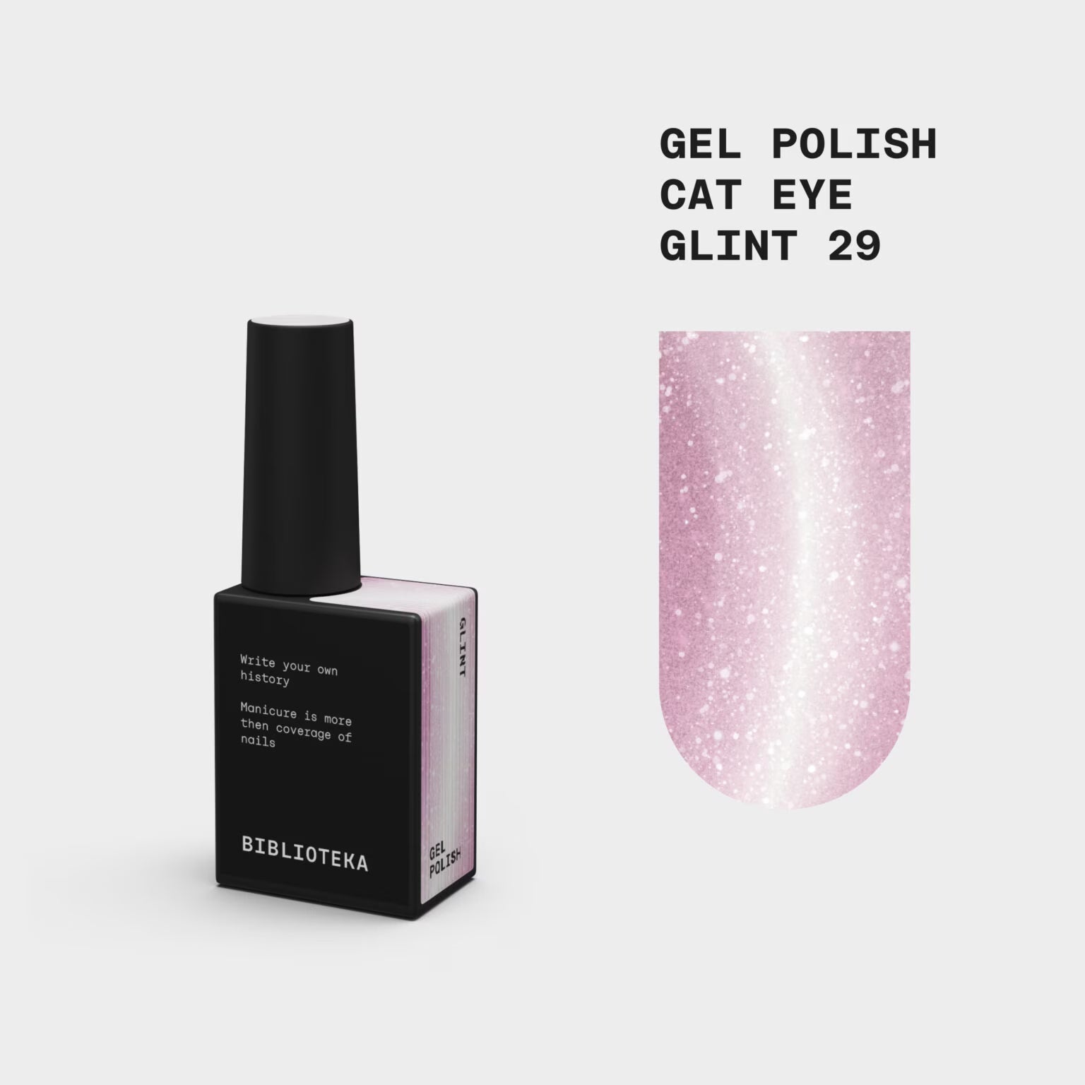 BIBLIOTEKA Cat Eye Gel Polish № 29 Glint – pink-beige, 10 ml