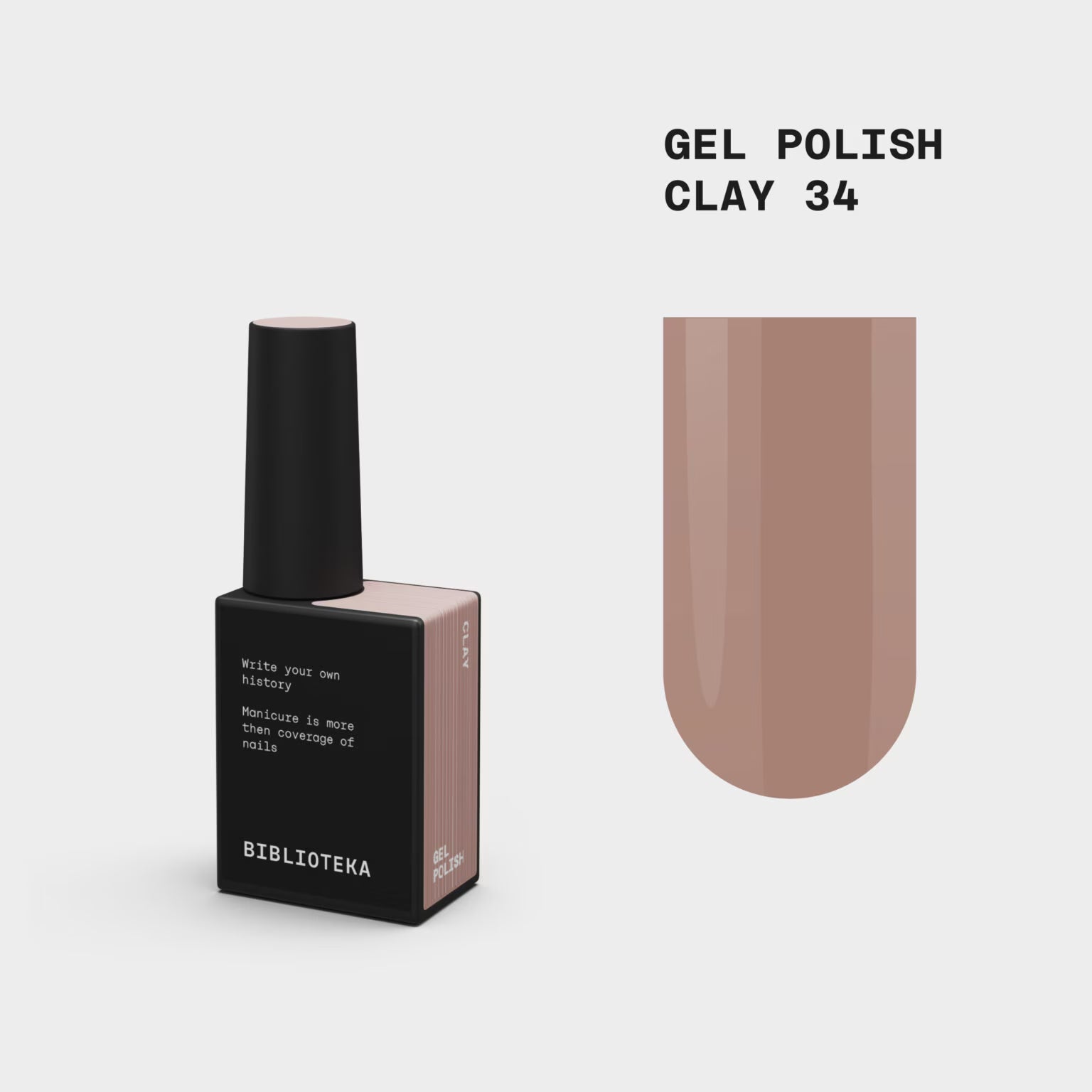 BIBLIOTEKA Gel Polish № 34 Clay – Soft Earthy Shade, 10 ml