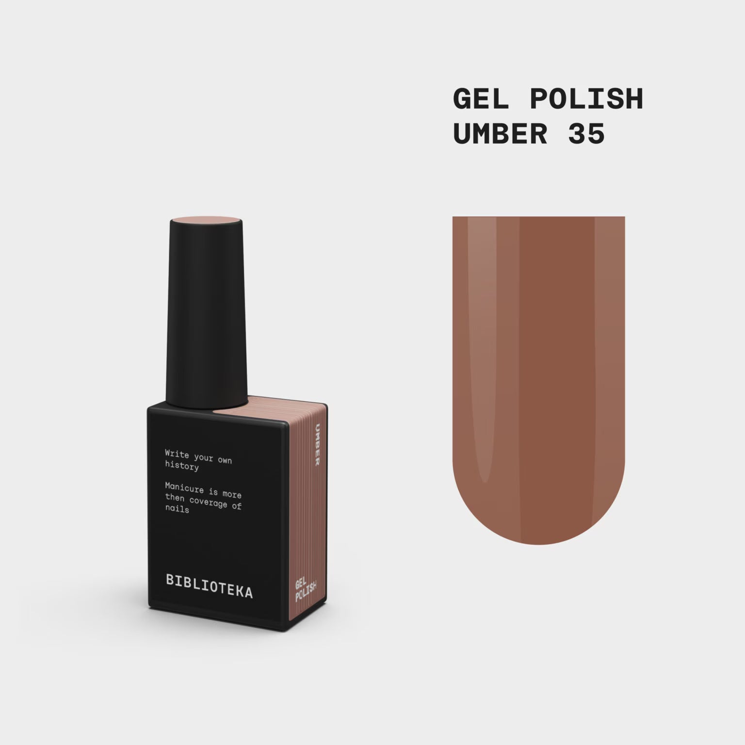 BIBLIOTEKA Gel Polish № 35 Umber – Natural Brown, 10 ml