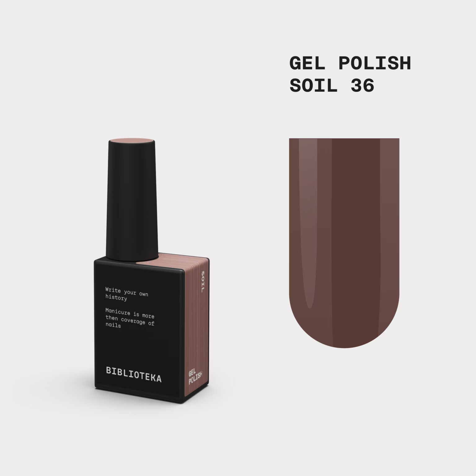 BIBLIOTEKA Gel Polish № 36 Soil – Deep Earthy Shade, 10 ml