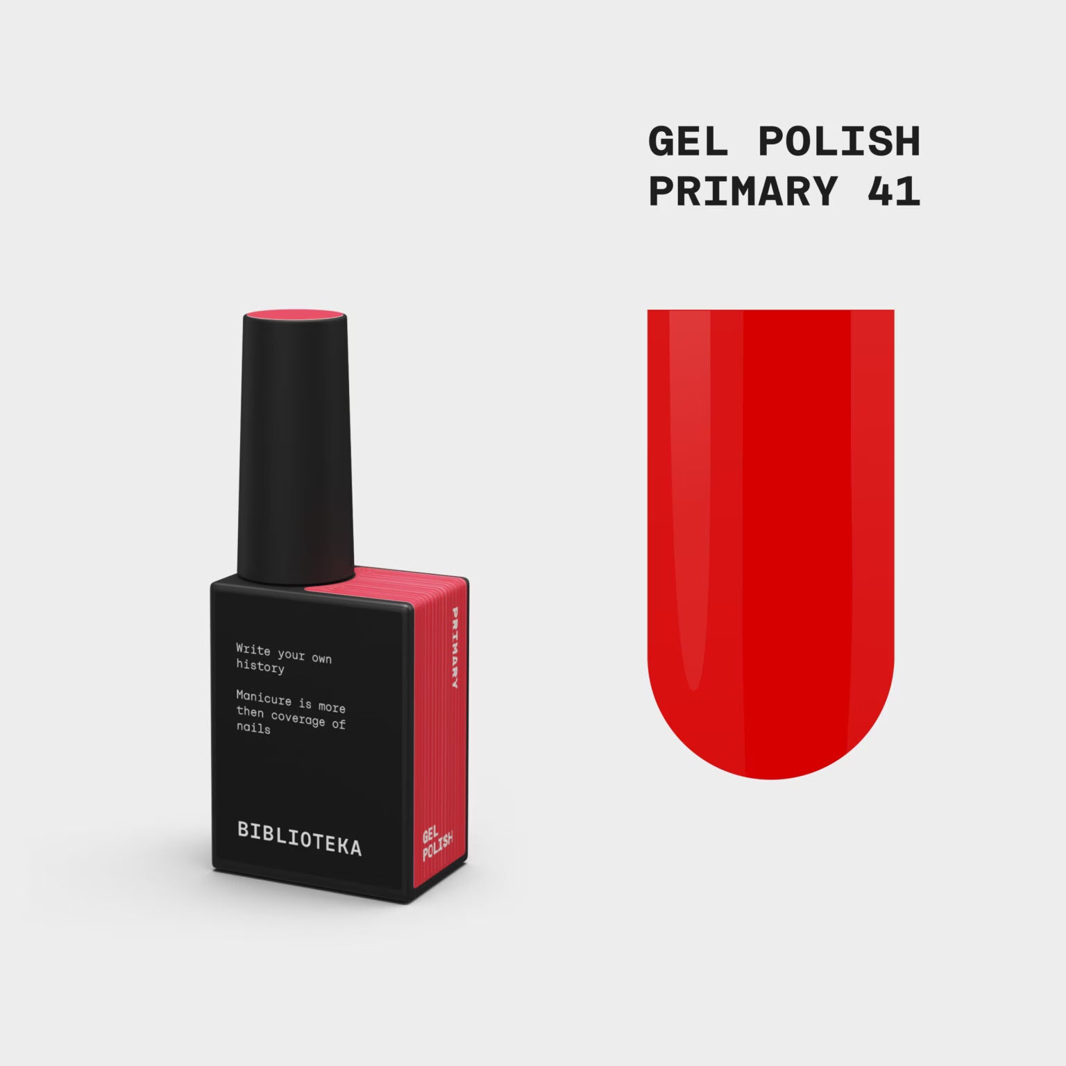 BIBLIOTEKA Gel Polish № 41 Primary – Bright Pure Red, 10 ml