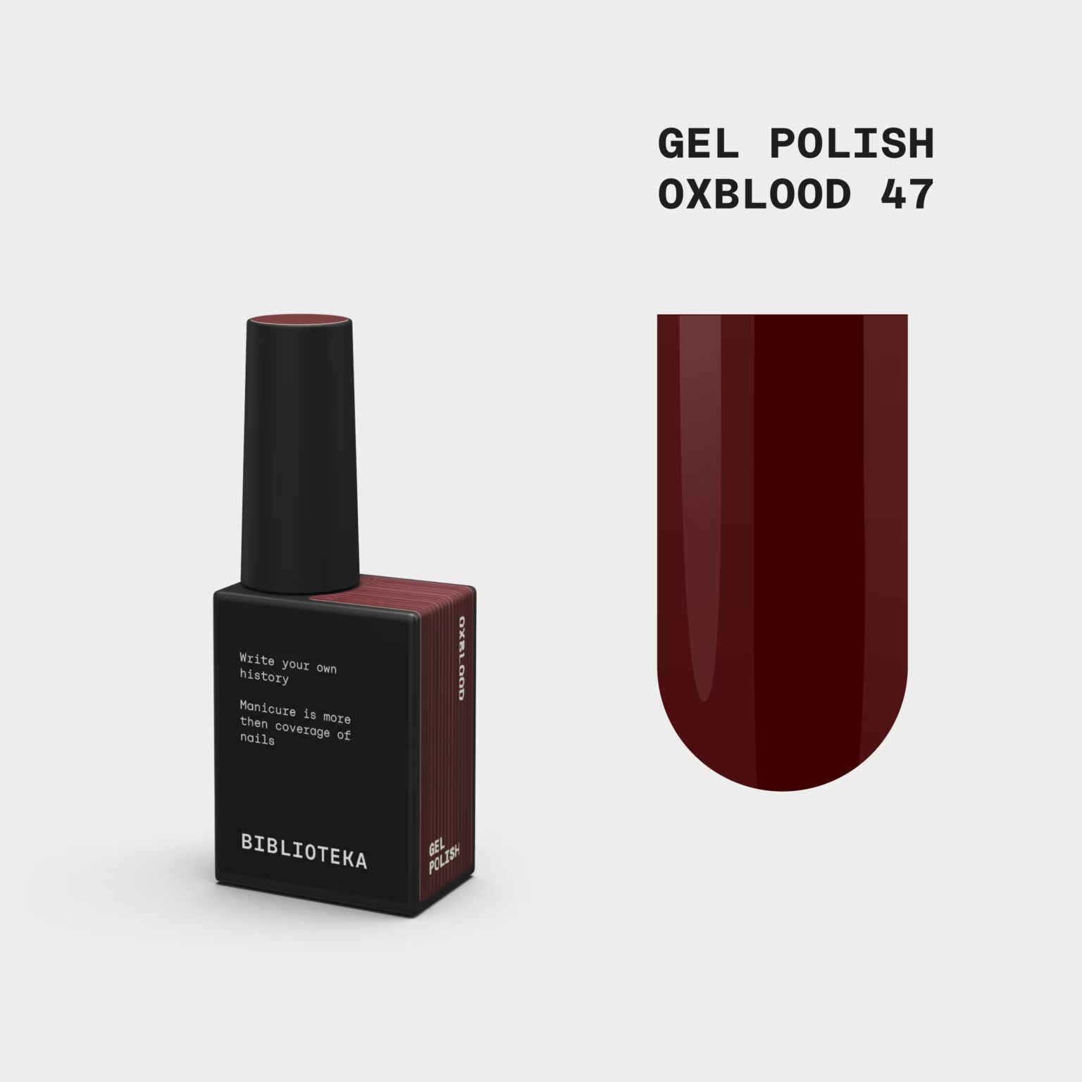 BIBLIOTEKA Gel Polish № 47 Oxblood – Dark red-burgundy, 10 ml