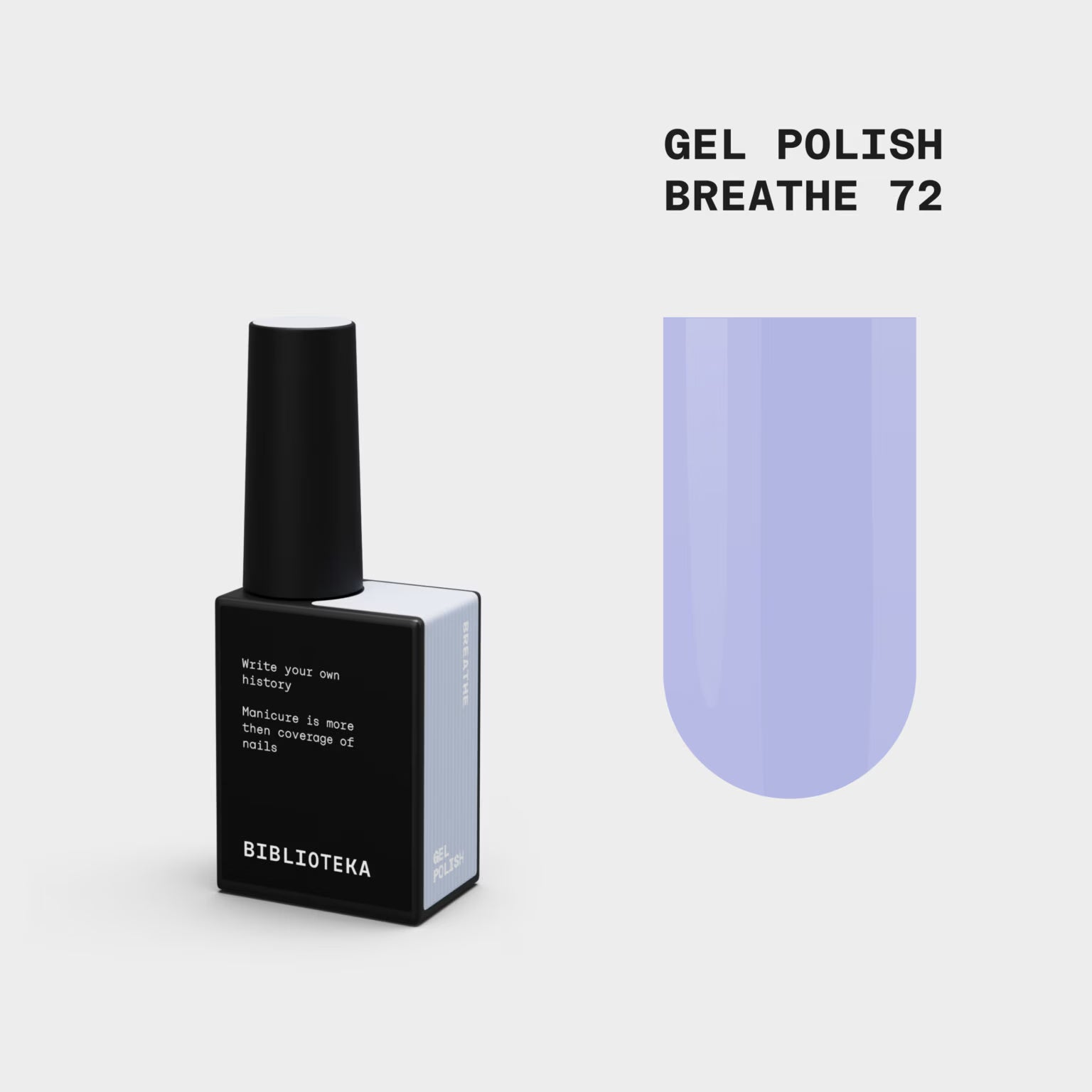 BIBLIOTEKA Gel polish No. 72 Breathe – gray blue, 10 ml.