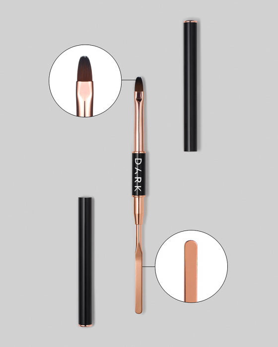DARK double-ended black brush (spatula + rounded gel brush 9 mm)