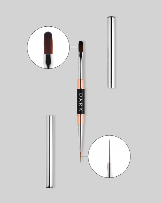 DARK Double sided brush ( liner 10 mm + gel 12 mm )