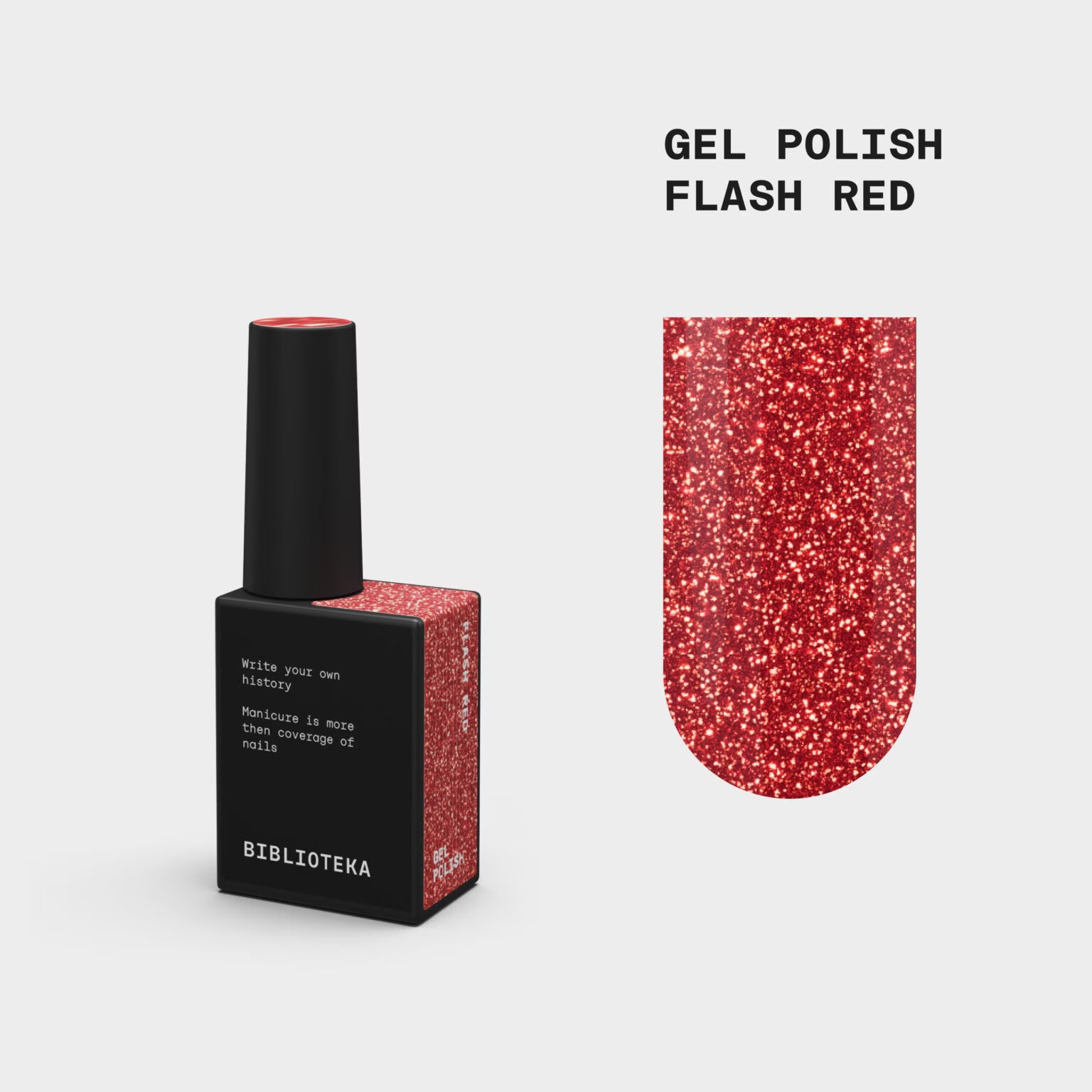 BIBLIOTEKA Flash Red Gel Polish – Red, 10 ml