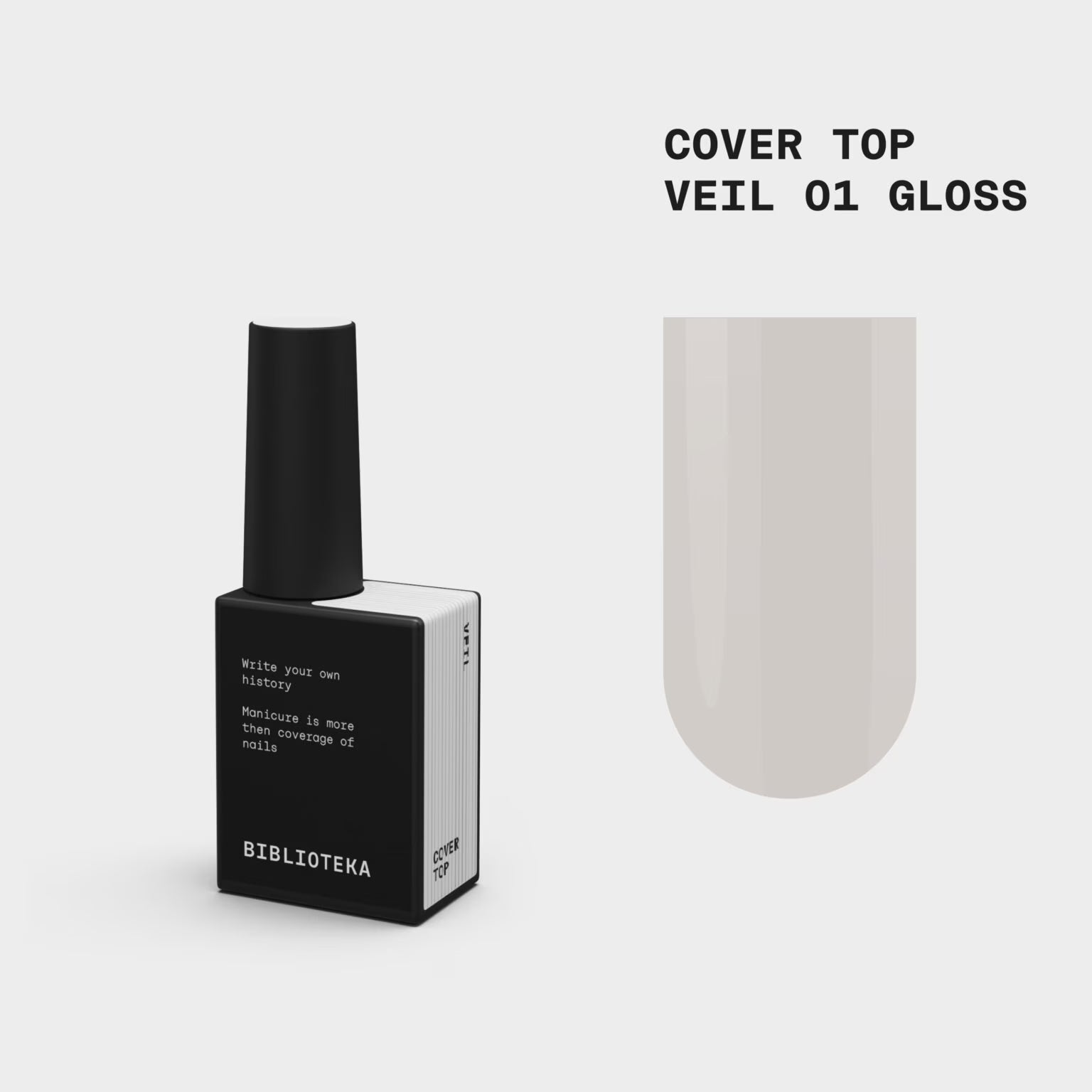 BIBLIOTEKA Gloss Cover TOP 01 Veil - Semi transparent milky, 10ml