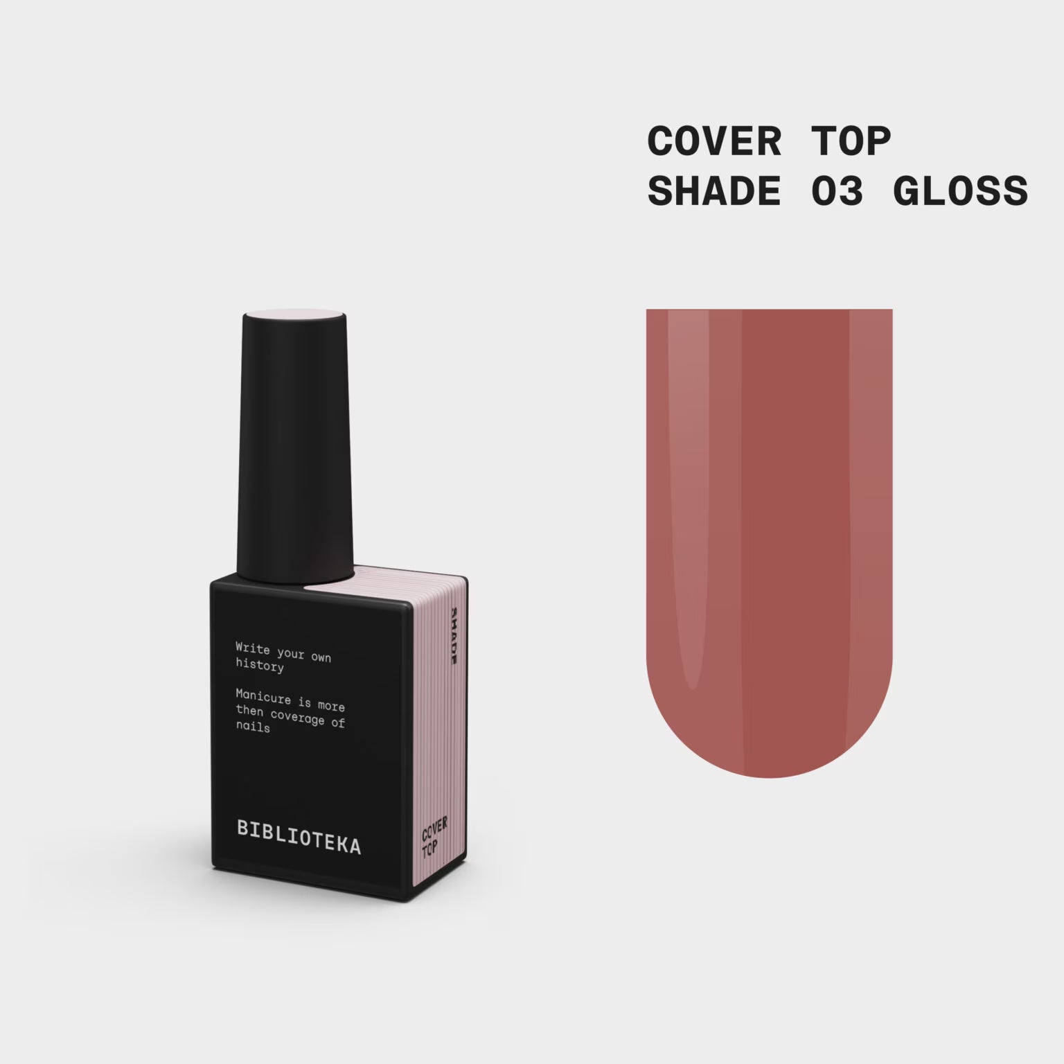 BIBLIOTEKA Gloss Cover TOP № 03 Shade - Cool pink-beige 10ml